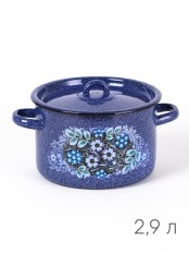 Кастрюля эмалированная 2,9 л, Стальэмаль 1с16с/1, Голубика, синий