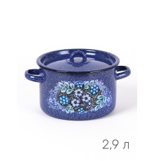 Кастрюля эмалированная 2,9 л, Стальэмаль 1с16с/1, Голубика, синий
