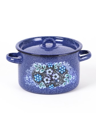 Кастрюля эмалированная 2,9 л, Стальэмаль 1с16с/1, Голубика, синий