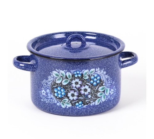 Кастрюля эмалированная 2,9 л, Стальэмаль 1с16с/1, Голубика, синий