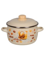 Кастрюля эмалированная 3 л, Стальэмаль 1RС181M, Хлеб, слоновая кость