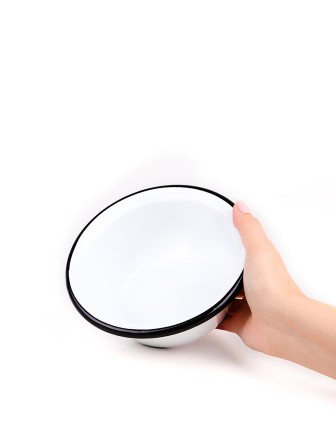 Миска эмалированная 0,8 л, Стальэмаль 2с5, без рисунка, белый