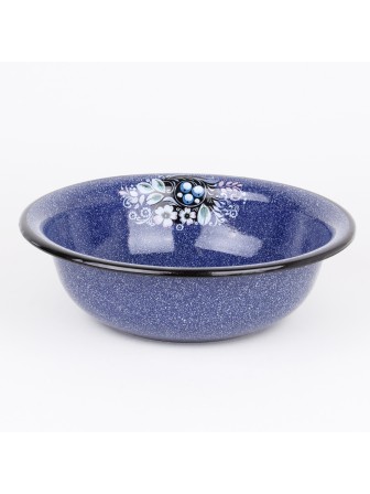 Миска эмалированная 2 л, Стальэмаль 1с32с, Голубика, синий, с зерном