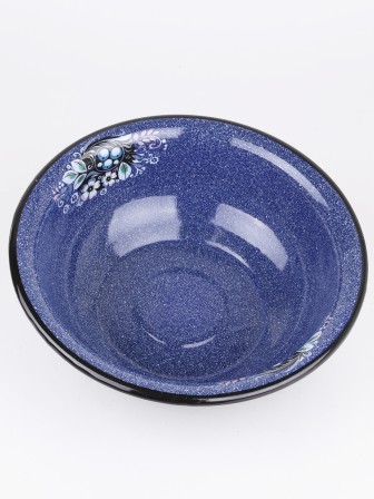 Миска эмалированная 2 л, Стальэмаль 1с32с, Голубика, синий, с зерном