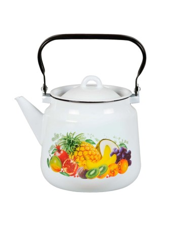 Чайник эмалированный  3,5 л, Стальэмаль 1с26с, Экзотика белоснежный