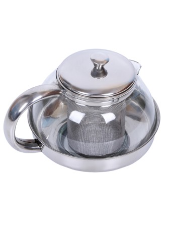 Чайник заварочный стеклянный 600 мл Mallony Menta-600 корпус из нержавеющей стали