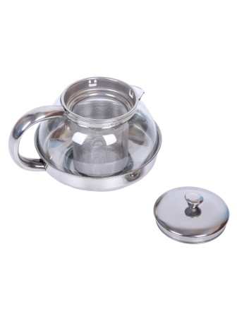 Чайник заварочный стеклянный 600 мл Mallony Menta-600 корпус из нержавеющей стали