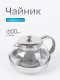 Чайник заварочный стеклянный 600 мл Mallony Menta-600 корпус из нержавеющей стали