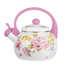 Чайник LARA LR00-20 PINK эмаль, 2.5 л, свисток, индукция