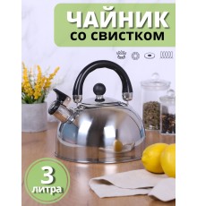 Чайник со свистком Mallony DJA-3023, 3.0 л, нержавеющая сталь, капсульное дно