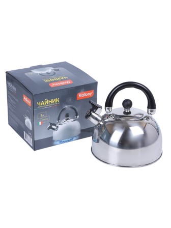 Чайник со свистком Mallony DJA-3023, 3.0 л, нержавеющая сталь, капсульное дно