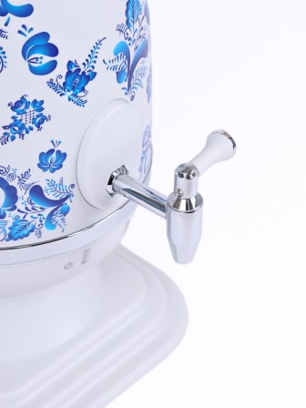 Электрочайник-самовар Добрыня 4.0 л DO-415 (белый/гжель) + фарфоровый заварочный чайник 1.0л