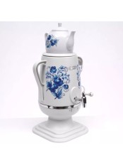 Электрочайник-самовар Добрыня 4.0 л DO-421 гжель + керамический заварочный чайник 1.0 л