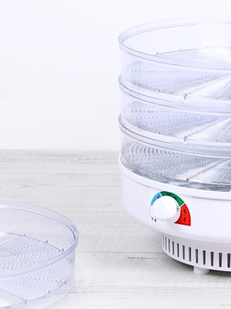 Сушилка для фруктов и овощей Ветерок 5 лотков (электросушилка 5 прозрачных поддонов, гофрокороб)