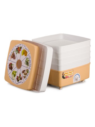 Сушилка для овощей и фруктов Ротор Дива-Люкс СШ-010-02, 5 белых поддонов