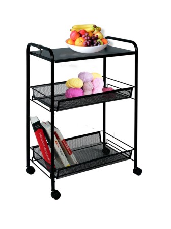 Этажерка Ладья 33 КС серая, на колесиках Э356С