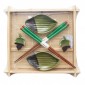 Набор для суши № 40343 "Зеленый лист" на 2 персоны (2 пиалы, палочки 2 пары, подставки для палочек) 
