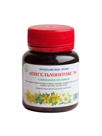 Мелмур Апигельминтокс №1 прополисное драже с пижмой и гвоздикой, 50 г