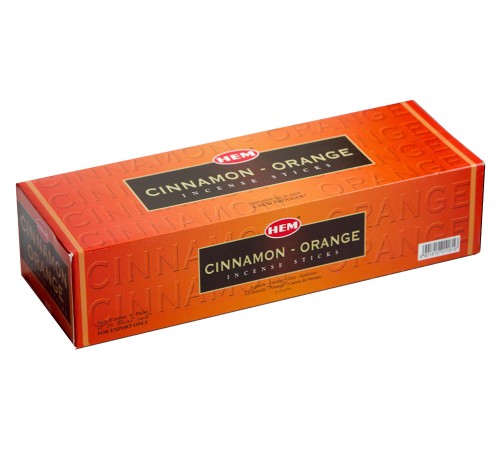 Благовония (ароматические палочки) Корица Апельсин (Cinnamon Orange), HEM, 20 шт. в упаковке (шестигранник)