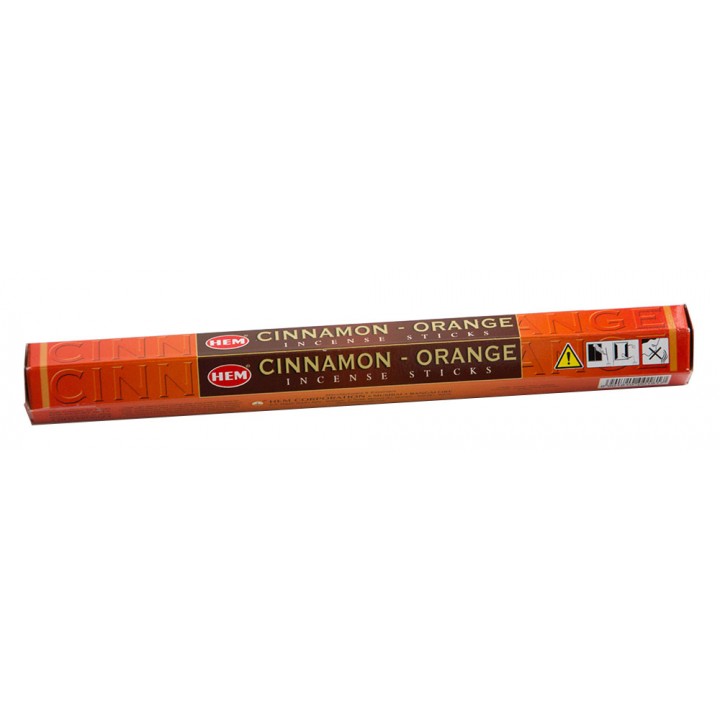Благовония (ароматические палочки) Корица Апельсин (Cinnamon Orange), HEM, 20 шт. в упаковке (шестигранник)