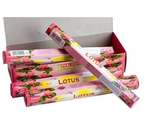Благовония (ароматические палочки) Лотос (Lotus), SARATHI, 20 шт. в упаковке (шестигранник)
