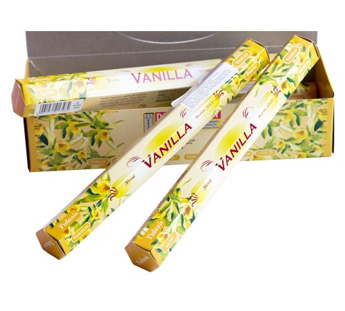 Благовония (ароматические палочки) Ваниль (Vanilla), SARATHI, 20 шт. в упаковке (шестигранник)