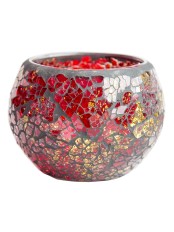 Подсвечник "Винтаж", цвет красный с золотом, 9х7 см