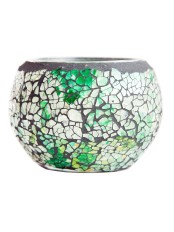 Подсвечник "Винтаж", цвет белый с зеленым, 9х7 см