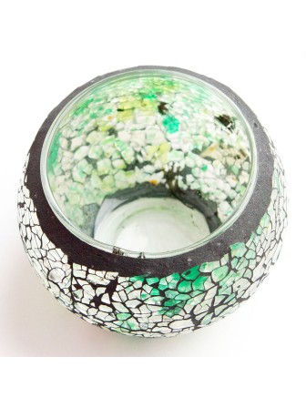 Подсвечник "Винтаж", цвет белый с зеленым, 9х7 см