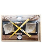 Набор для суши № 40403 "Глубокие пиалы" на 2 персоны (2 пиалы, палочки 2 пары, подставки для палочек, коврики) 