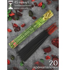 Благовония Hem Имбирь и Зелёный Чай (Ginger & Green Tea), 20 аромапалочек