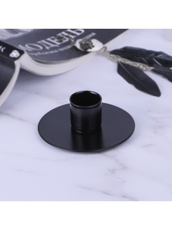 Подсвечник "Круг", черный муар