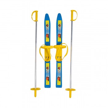 Лыжи детские Олимпик Спорт Снегири 66см, с палками75см в сетке