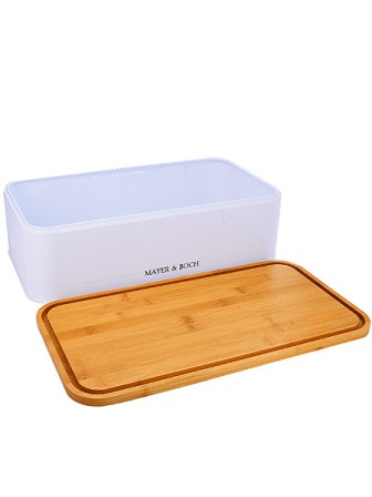 Хлебница "Mayer & Boch" 29908, 42х22,5х12,5см сталь/бамбук