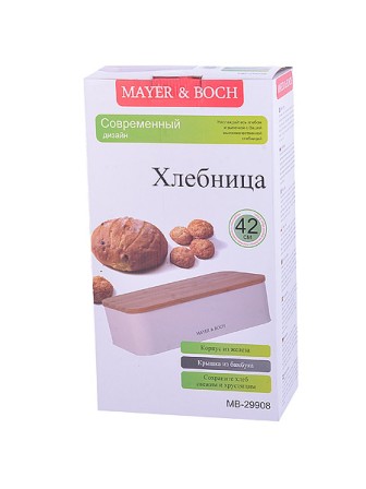 Хлебница "Mayer & Boch" 29908, 42х22,5х12,5см сталь/бамбук