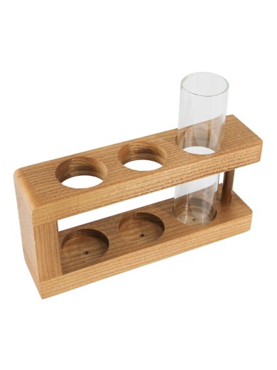 Деревянная подставка для канцтоваров с пробиркой для декора, цвет орех