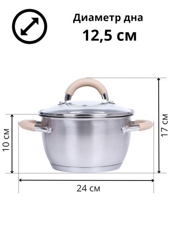 Кастрюля из нержавеющей стали 1,8 л Mallony Fortuna с крышкой