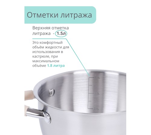 Кастрюля из нержавеющей стали 1,8 л Mallony Fortuna с крышкой