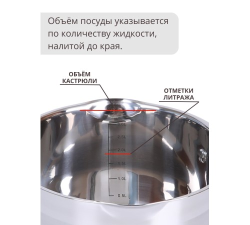 Кастрюля Mallony Fortuna с крышкой, нержавеющая сталь, 4.5 л