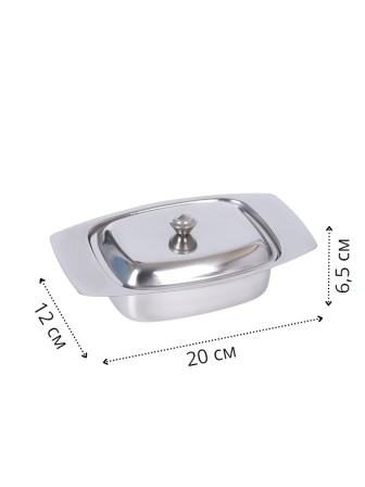 Масленка для сливочного масла MALLONY BD-500 металлическая с крышкой, 500 мл