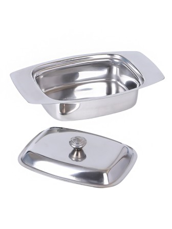 Масленка для сливочного масла MALLONY BD-500 металлическая с крышкой, 500 мл