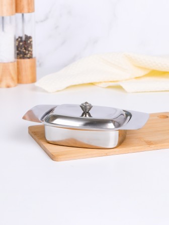 Масленка для сливочного масла MALLONY BD-500 металлическая с крышкой, 500 мл