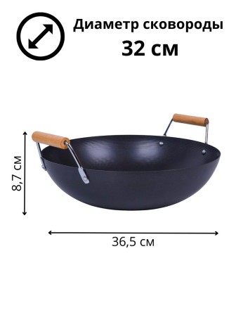 Сковорода ВОК Mallony LARGO антипригарная, 32 см