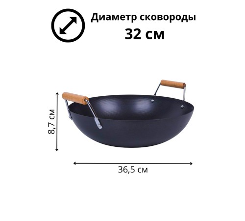 Сковорода ВОК Mallony LARGO антипригарная, 32 см
