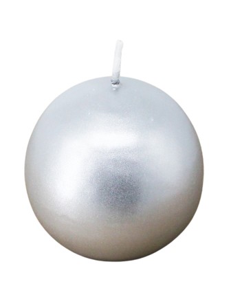 Свеча Шар серебряный, 55 мм