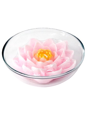 Свеча плавающая "Лилия" розовая в подсвечнике