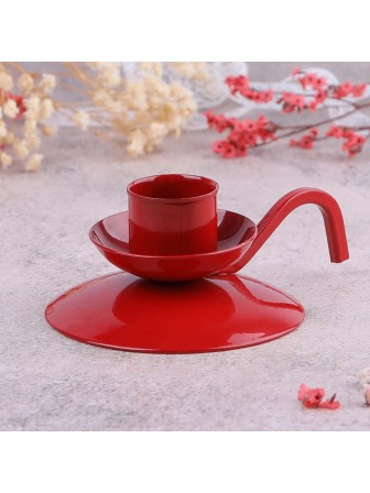 Подсвечник металлический "Ретро" красный