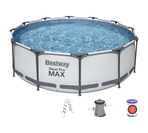 Бассейн Bestway 56418 каркасный, 366х100см, 9150 л, фильтр-насос 2006 л/ч, лестница
