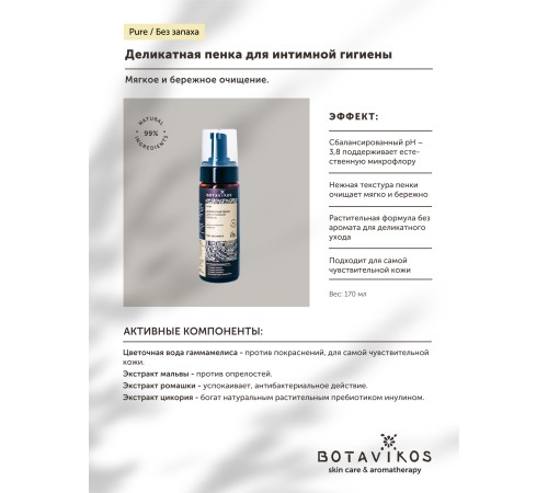 Пенка деликатная для интимной гигиены Botavikos