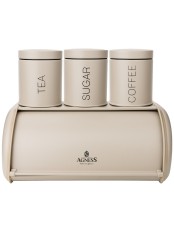 Хлебница Agness Velour 938-048 с банками